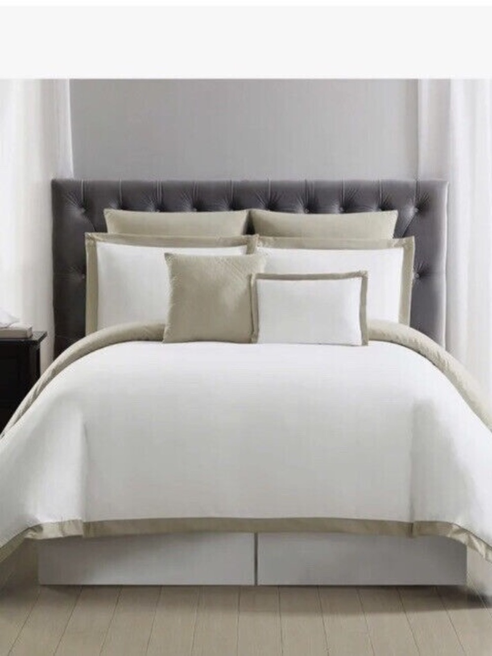Truly Soft Everyday Hotel Border 7-PC. Full/Queen Duvet Cover Set Bedding New